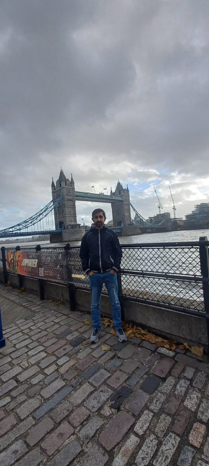 Me at Tower Bridge during my research visit to King's College London
